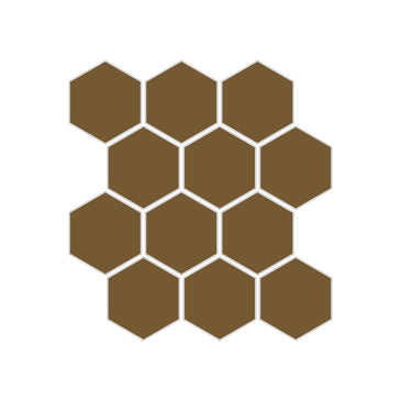 2" Hexagon Sheeted Original Ceramic Mosaic Tile in Chaparral Matte