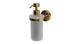 Flatiron Round Soap Dispenser in Uncoated Polished Brass