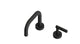 Contour One Handle Deck Mount Squaretop Lavatory Faucet with Soft Lever Handle in Matte Black