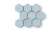 3" Hexagon Sheeted Original Ceramic Mosaic Tile in Crater Lake Gloss