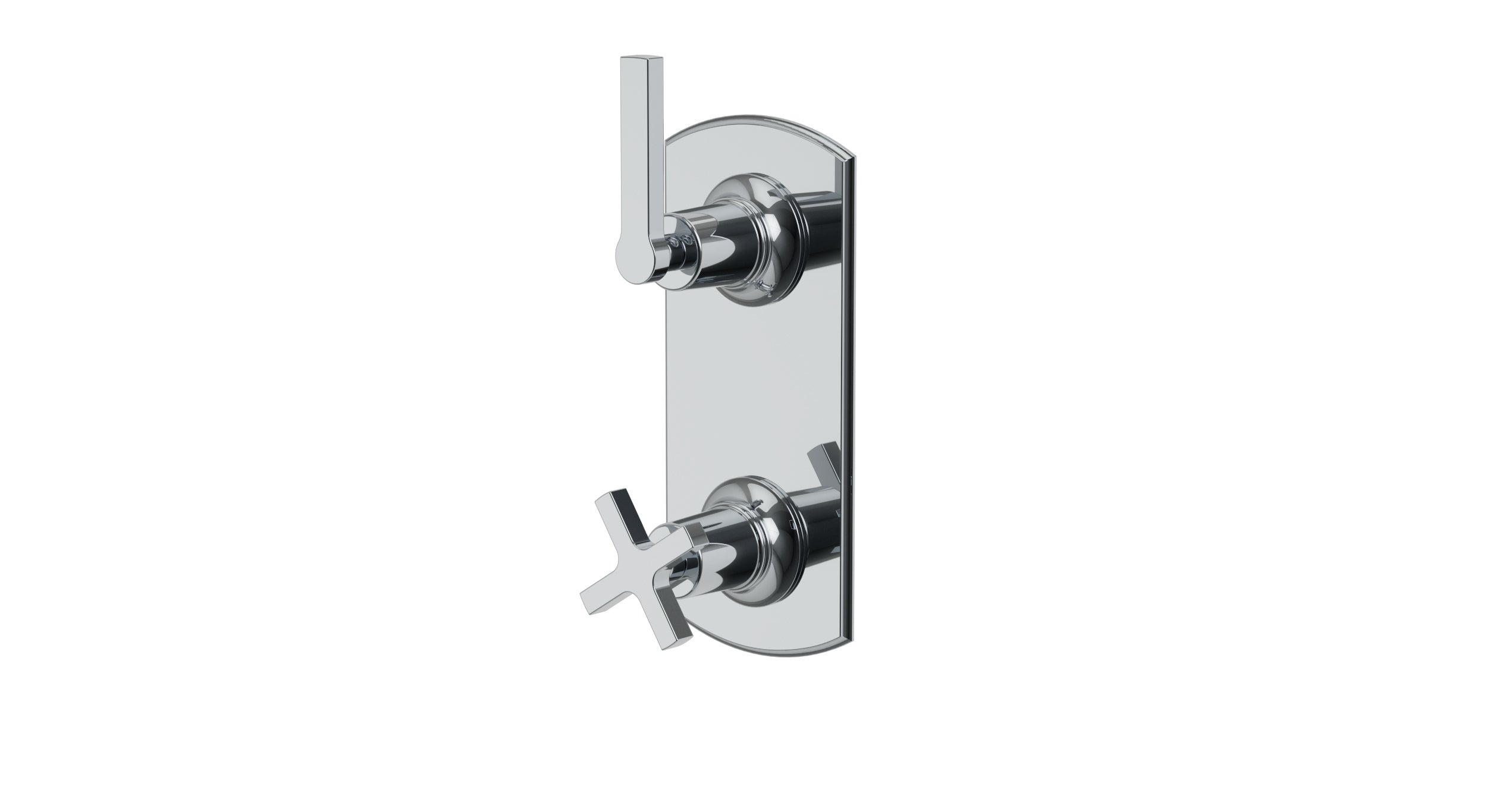Emerson Two Handle Wall Mount Shower Trim with Classic Cross/Classic Lever Handles