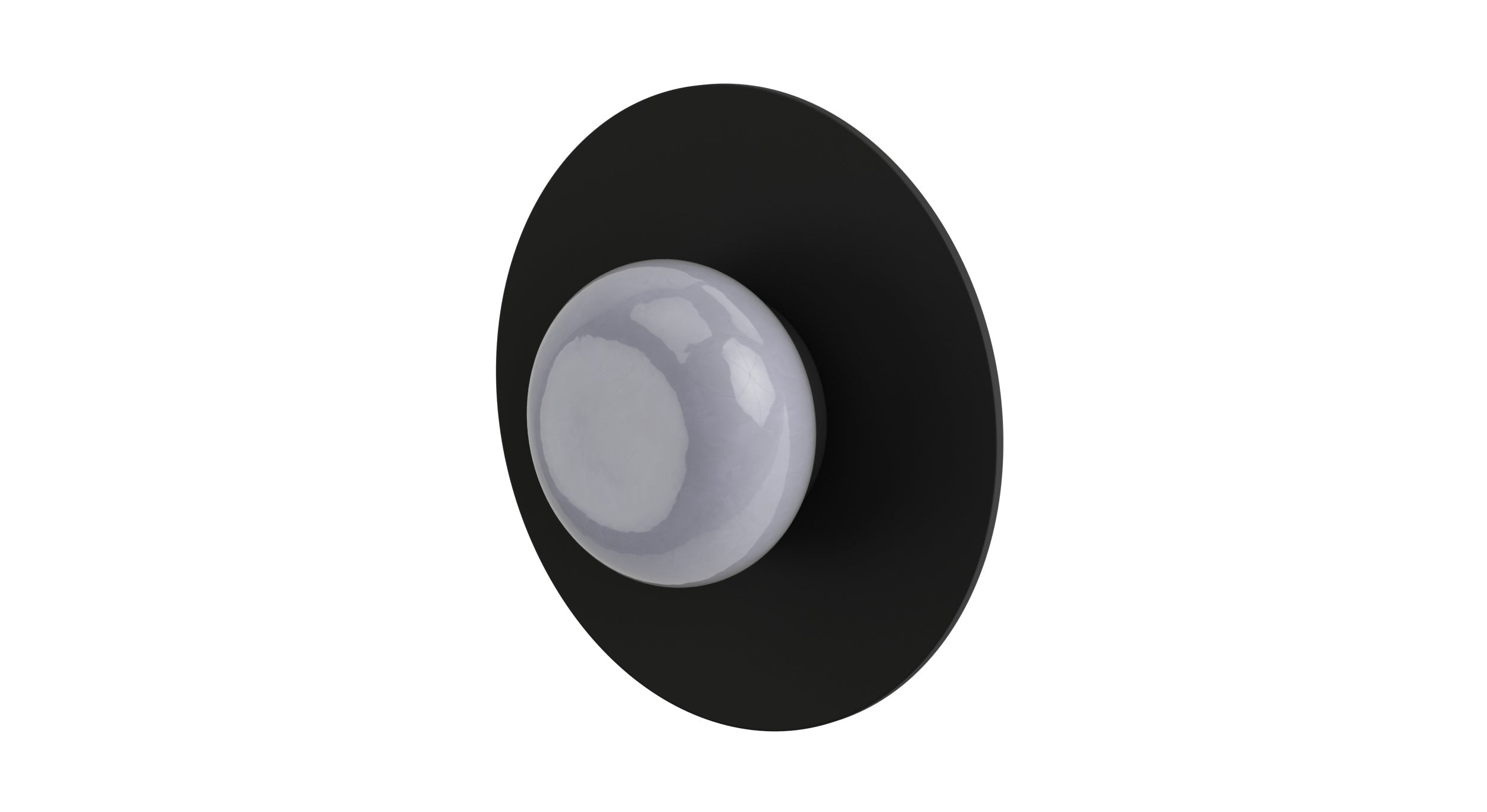 Foundry One Handle Wall Mount Shower Trim with Pebble Ceramic Knob Handle in Matte Black