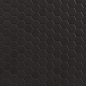1" Hexagon Sheeted Original Ceramic Mosaic Tile in Raven Matte