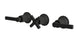 Emerson Three Handle Wall Mount Bath Trim with Diverter/Volume Control and Classic Cross/Classic Lever Handles in Matte Black