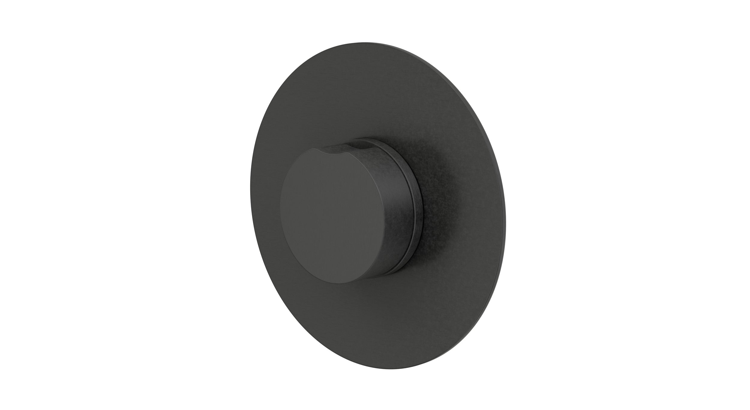 Foundry One Handle Wall Mount Shower Trim with Barrel Knob Handle in Blackened Nickel