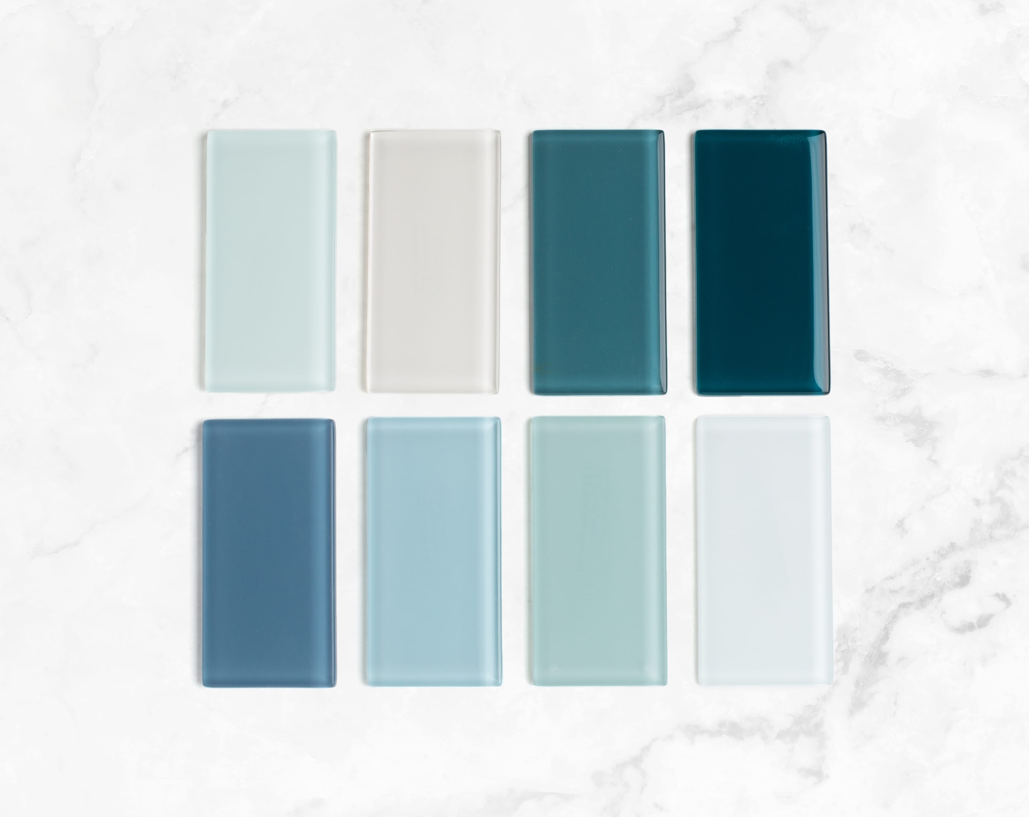 Quick Ship 3x12 Glass Tile in Blue Jay Matte