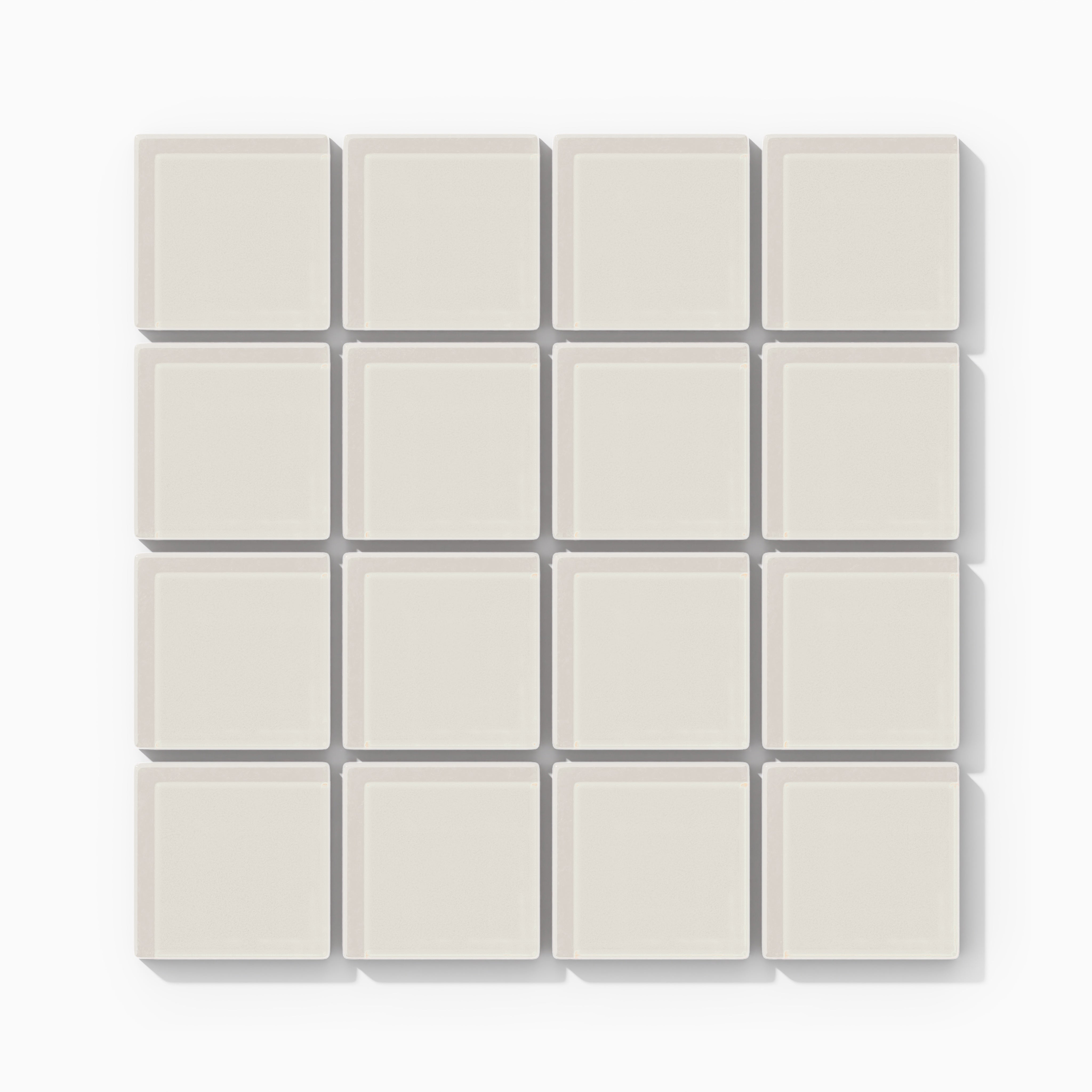 2x2 Straight Set Sheeted Glass Mosaic Tile in Dove Gloss