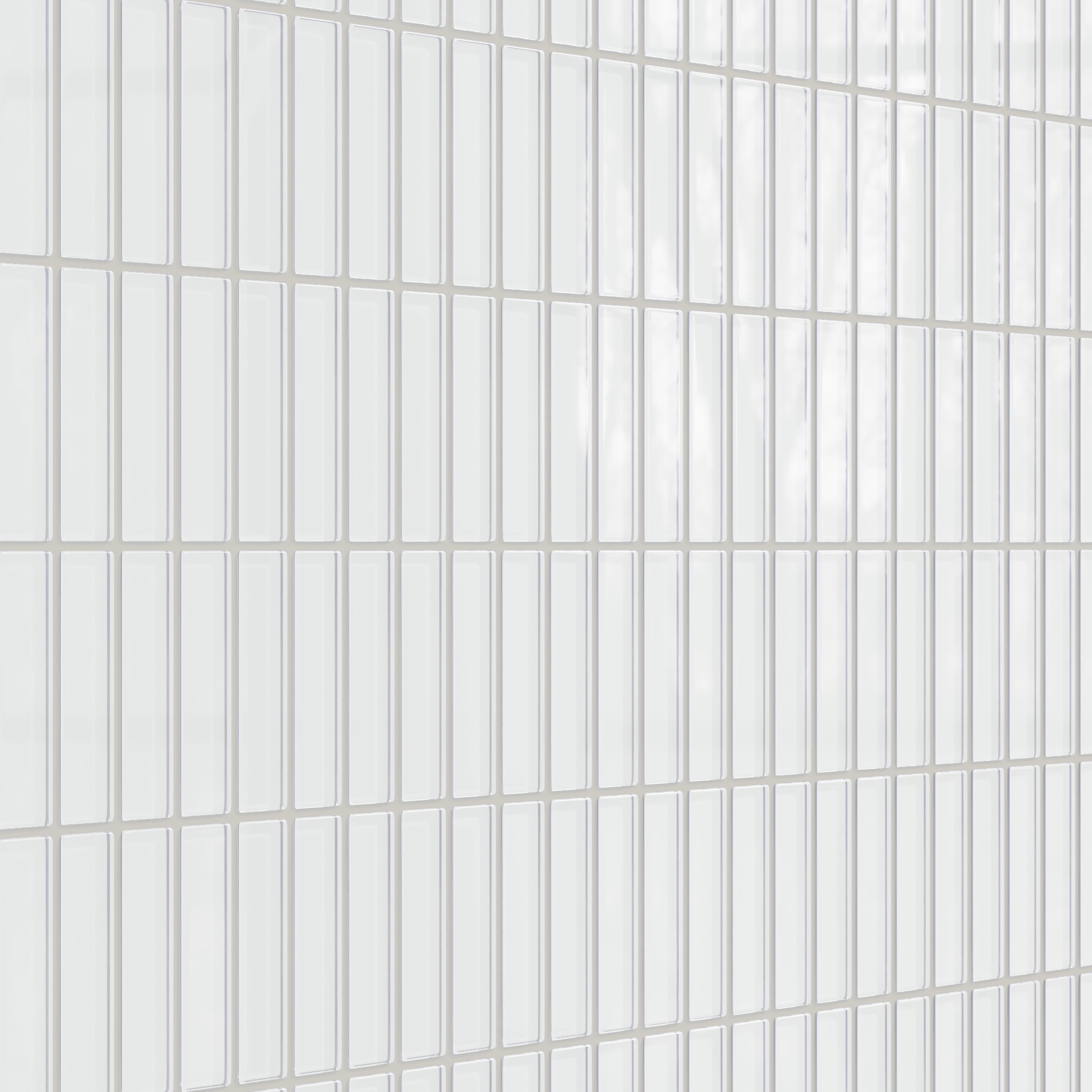 1x4 Straight Set Sheeted Glass Mosaic Tile in Egret Gloss