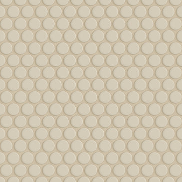 Penny Round Sheeted Original Ceramic Mosaic Tile in Dolomite Matte