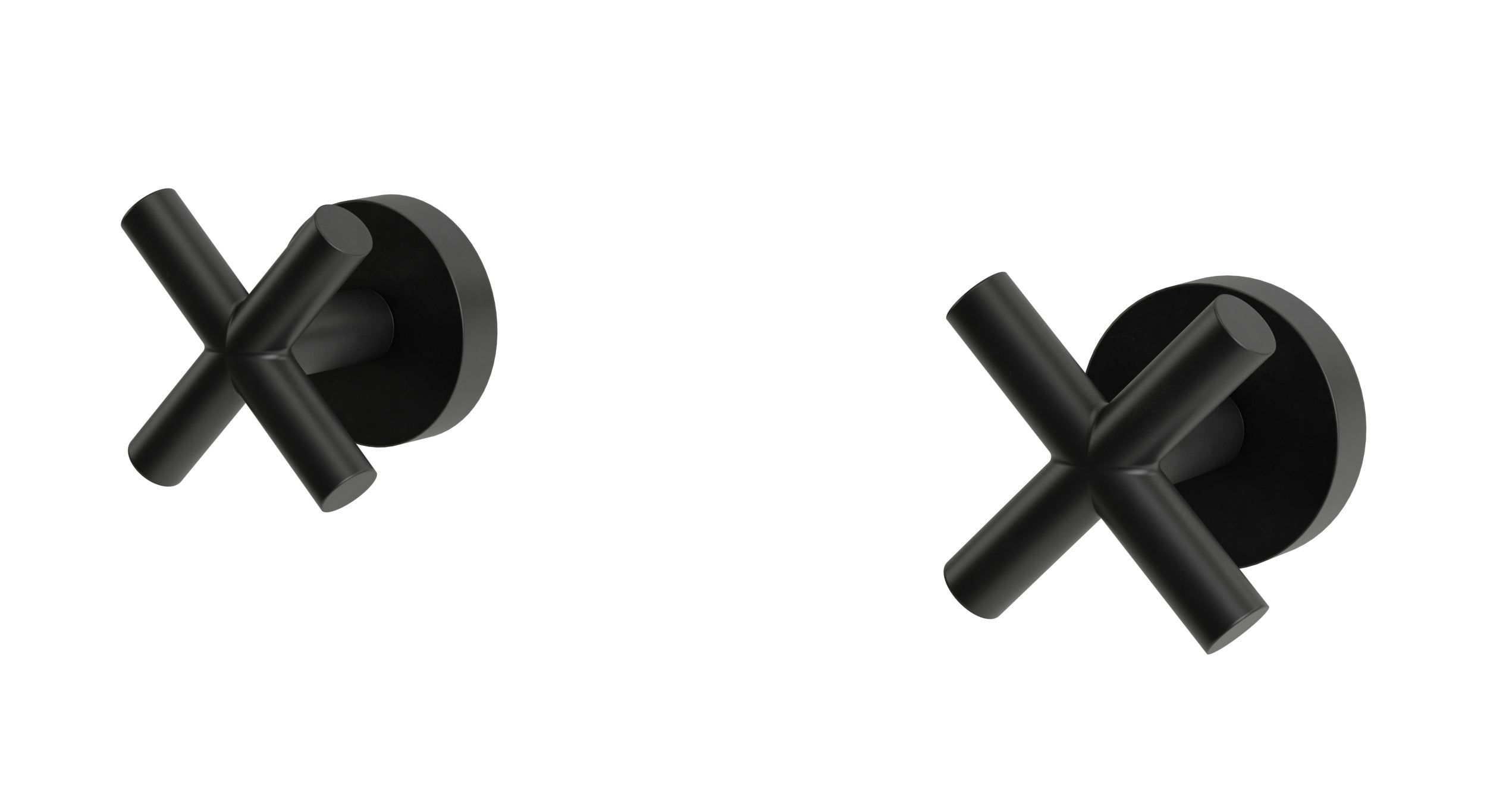 Contour Two Handle Wall Mount Bath Trim with Soft Cross Handles in Oil Rubbed Bronze