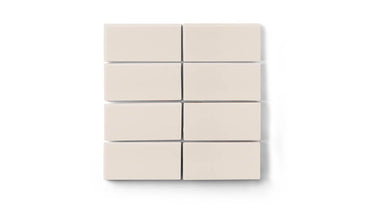 2x4 Straight Set Sheeted Original Ceramic Mosaic Tile in Ivory Gloss