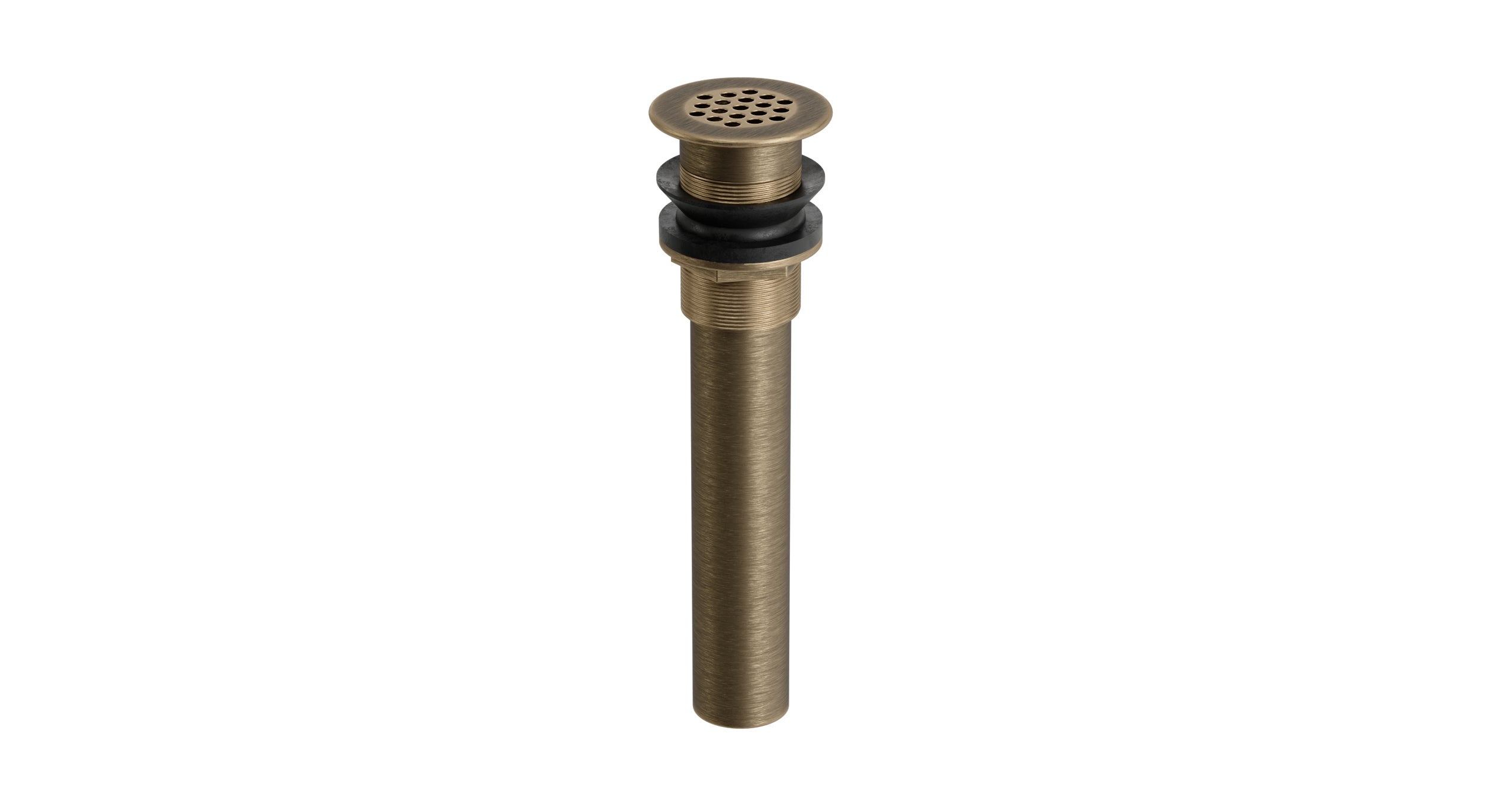 Lavatory Faucet Grid Drain - Less Overflow in Antique Brass