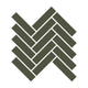 1x4 Herringbone Sheeted Glass Mosaic Tile in Roadrunner Matte