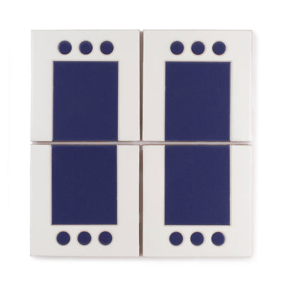 6x6 Handpainted Sample Dot Dash 2  in Lapis