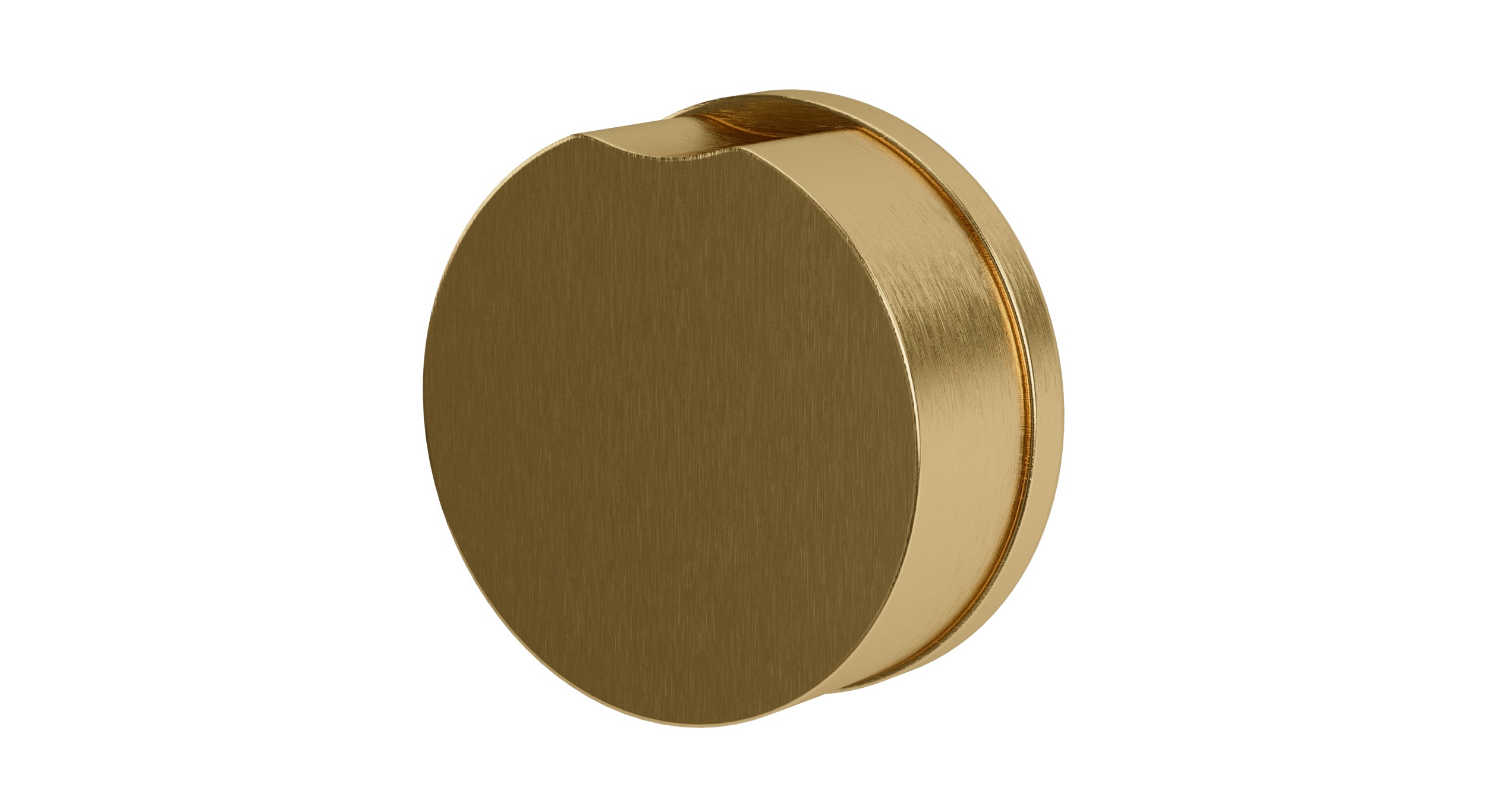 Foundry One Handle Wall Mount Diverter/Volume Control Shower Trim with Barrel Knob Handle in Satin Brass