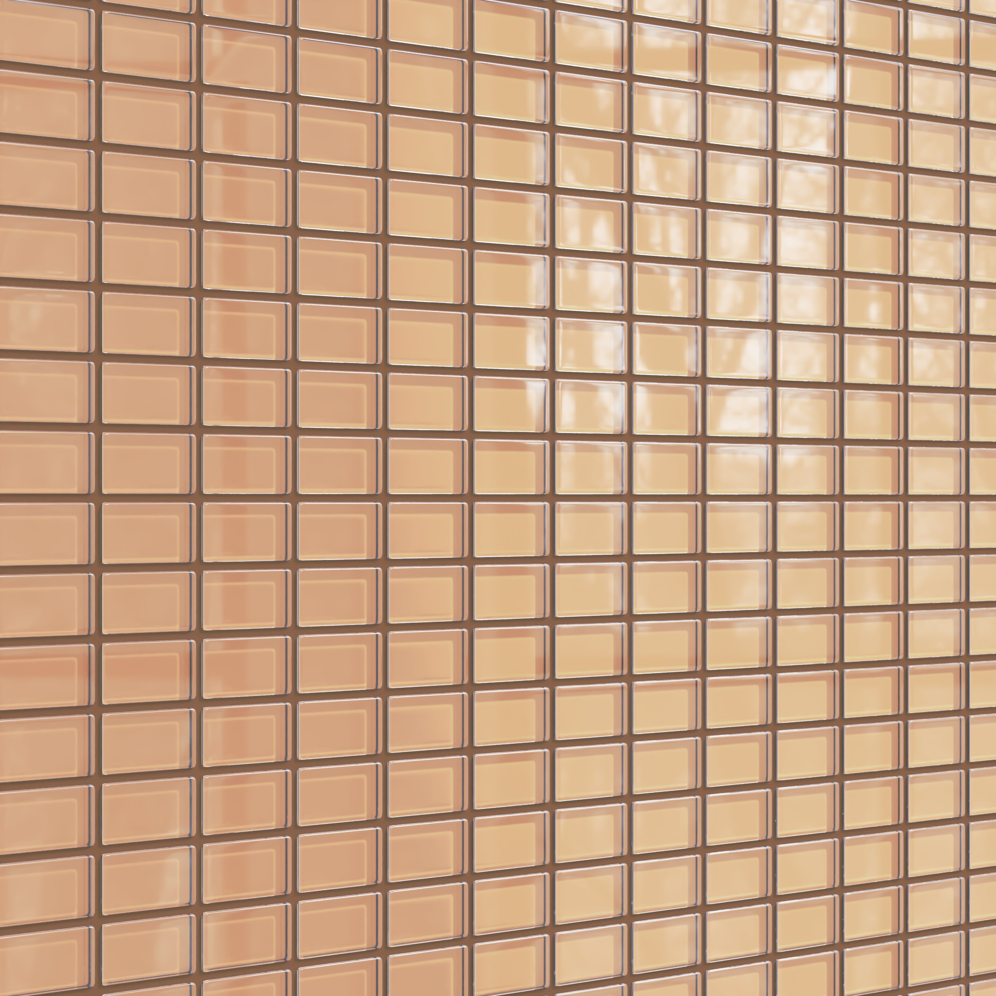 1x2 Straight Set Sheeted Glass Mosaic Tile in Carolina Wren Gloss