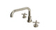 Contour Two Handle Deck Mount Squaretop Bath Trim with Soft Cross Handles in French Nickel