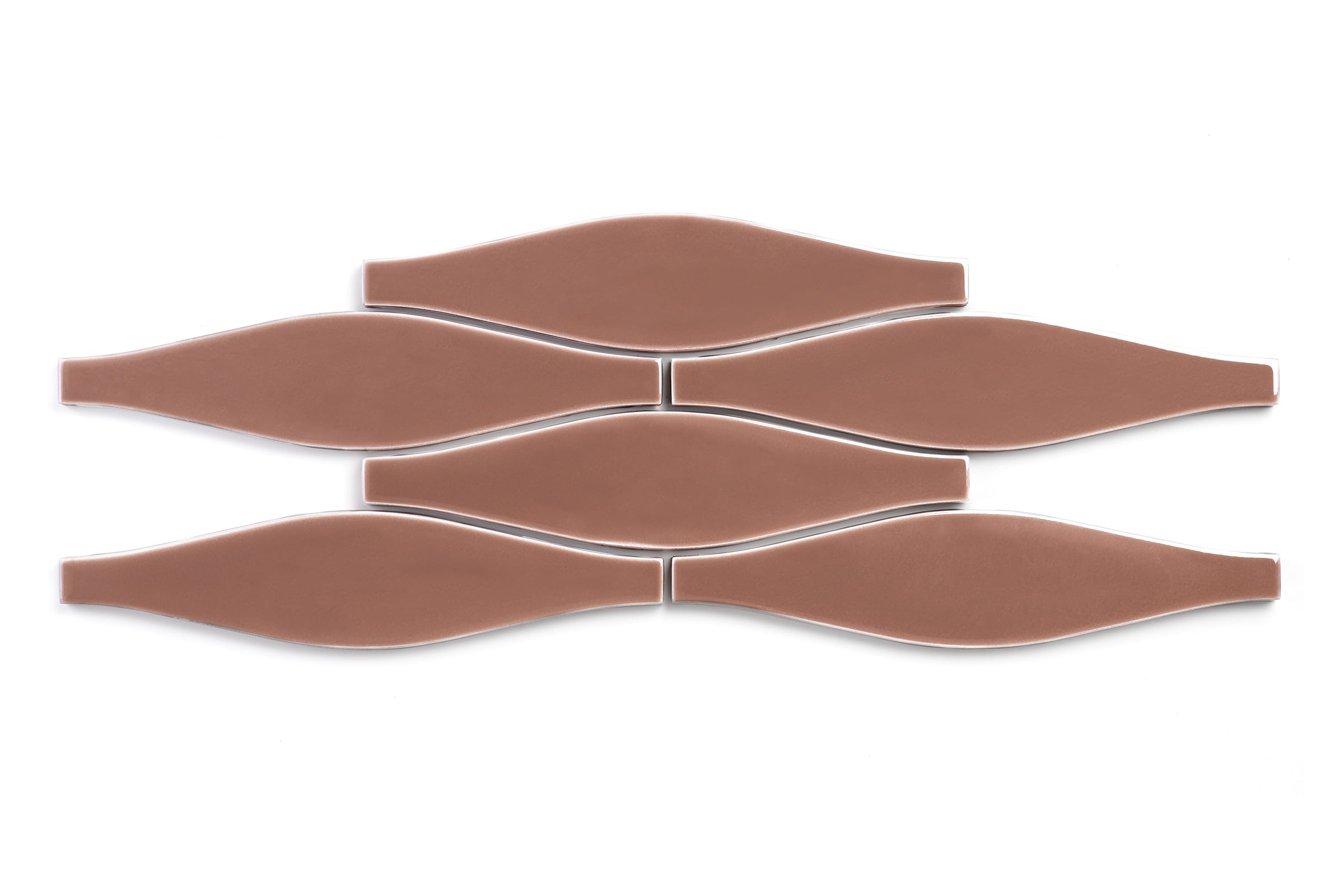 Wave Original Ceramic Tile in Mauve Gloss