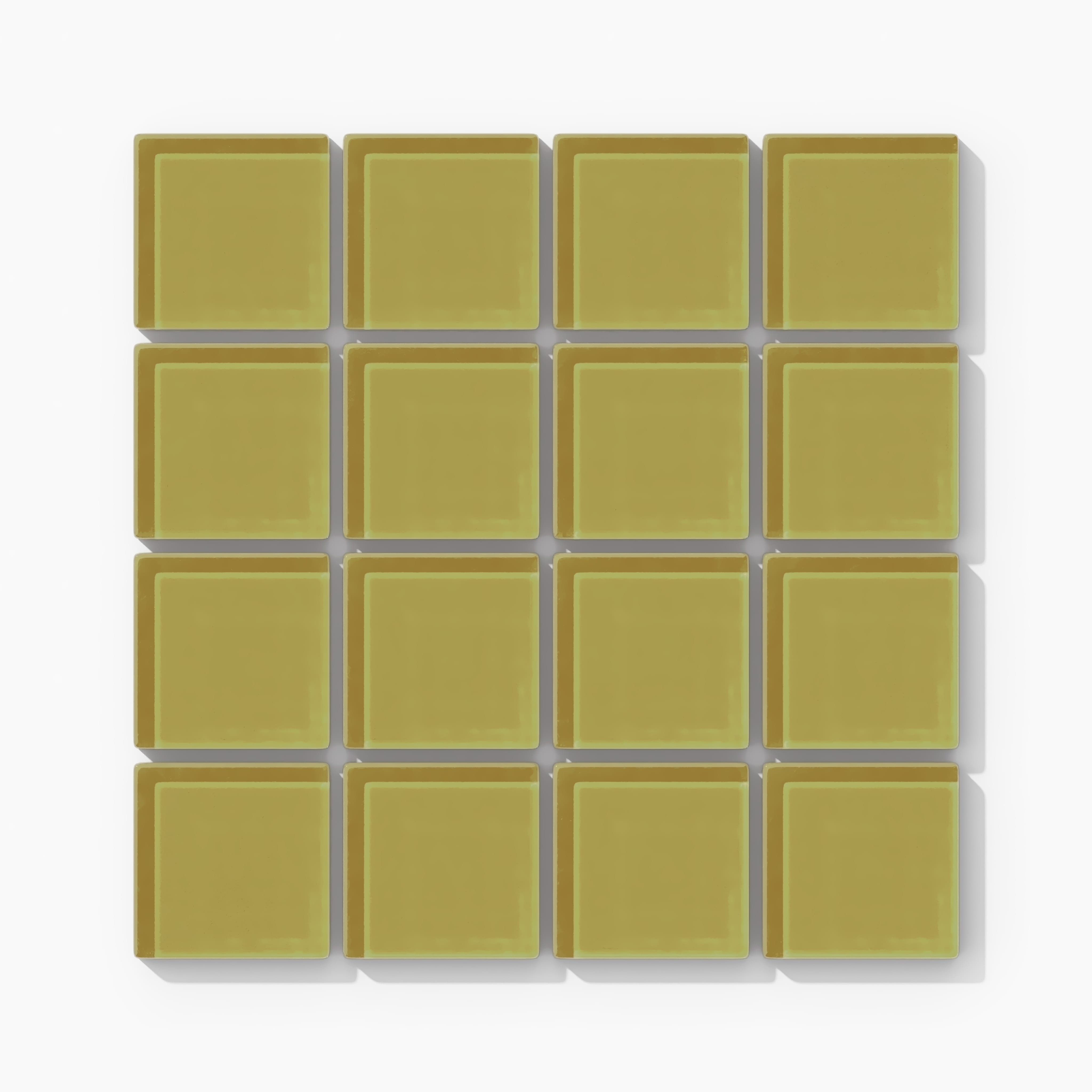 2x2 Straight Set Sheeted Glass Mosaic Tile in Pine Siskin Gloss