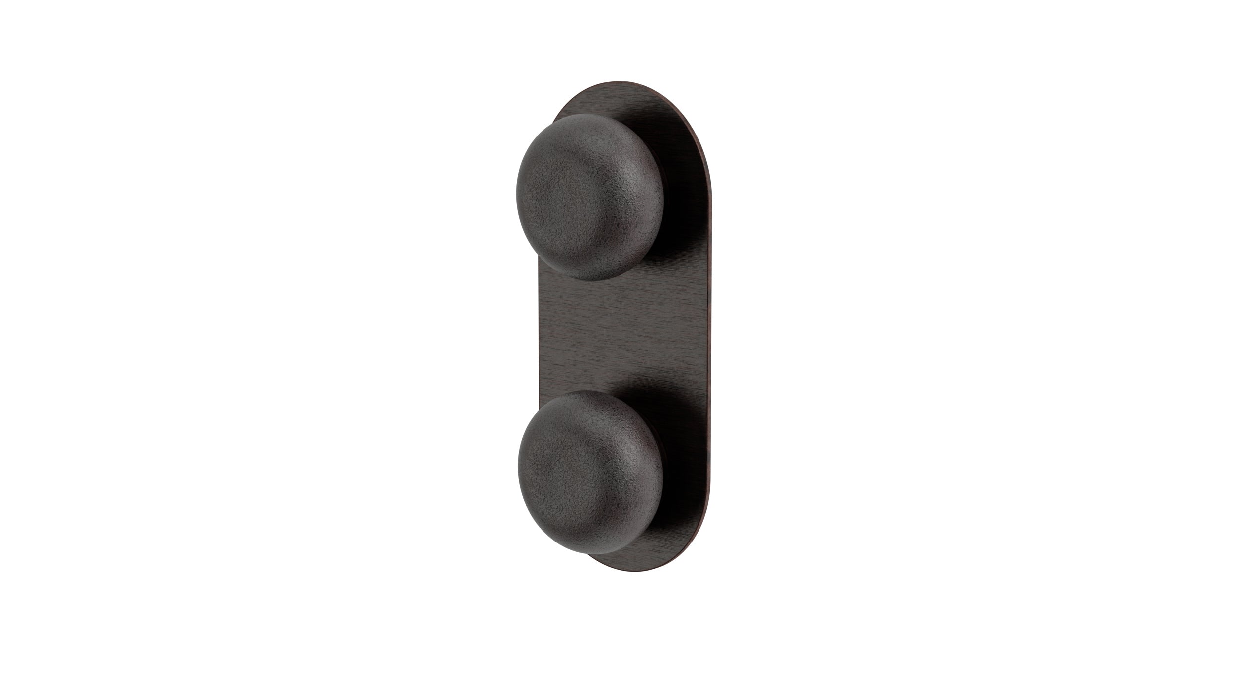 Foundry Two Handle Wall Mount Shower Trim with Pebble Ceramic Knob Handles in Antique Bronze
