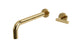 Contour One Handle Wall Mount 10" Lavatory Faucet with Soft Lever Handle in Polished Brass