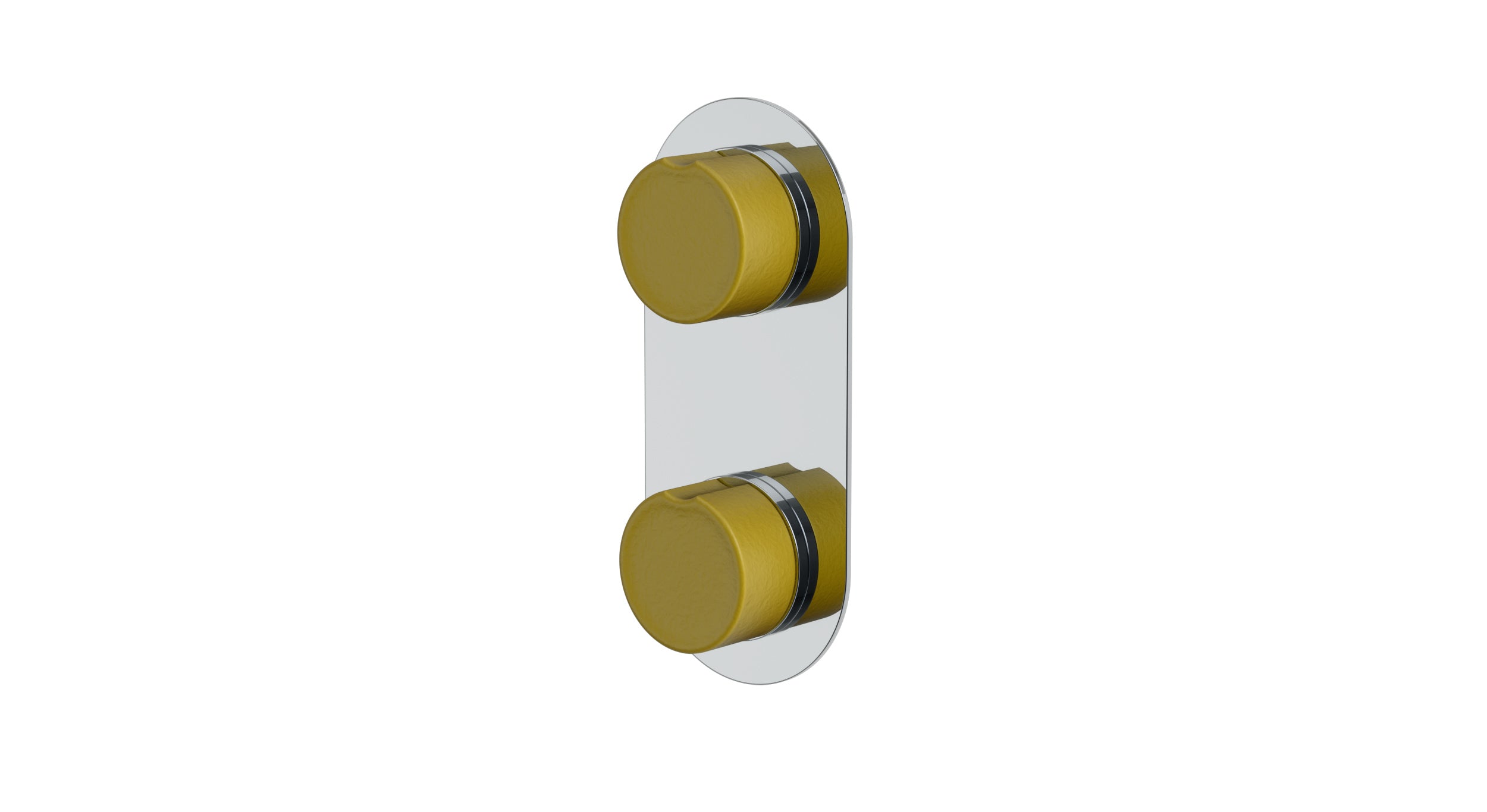 Foundry Two Handle Wall Mount Shower Trim with Groove Ceramic Knob Handles in Polished Chrome