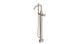 Contour One Handle Floor Mount Squaretop Bath Trim with Hand Shower and Soft Cross Handle in Satin Nickel