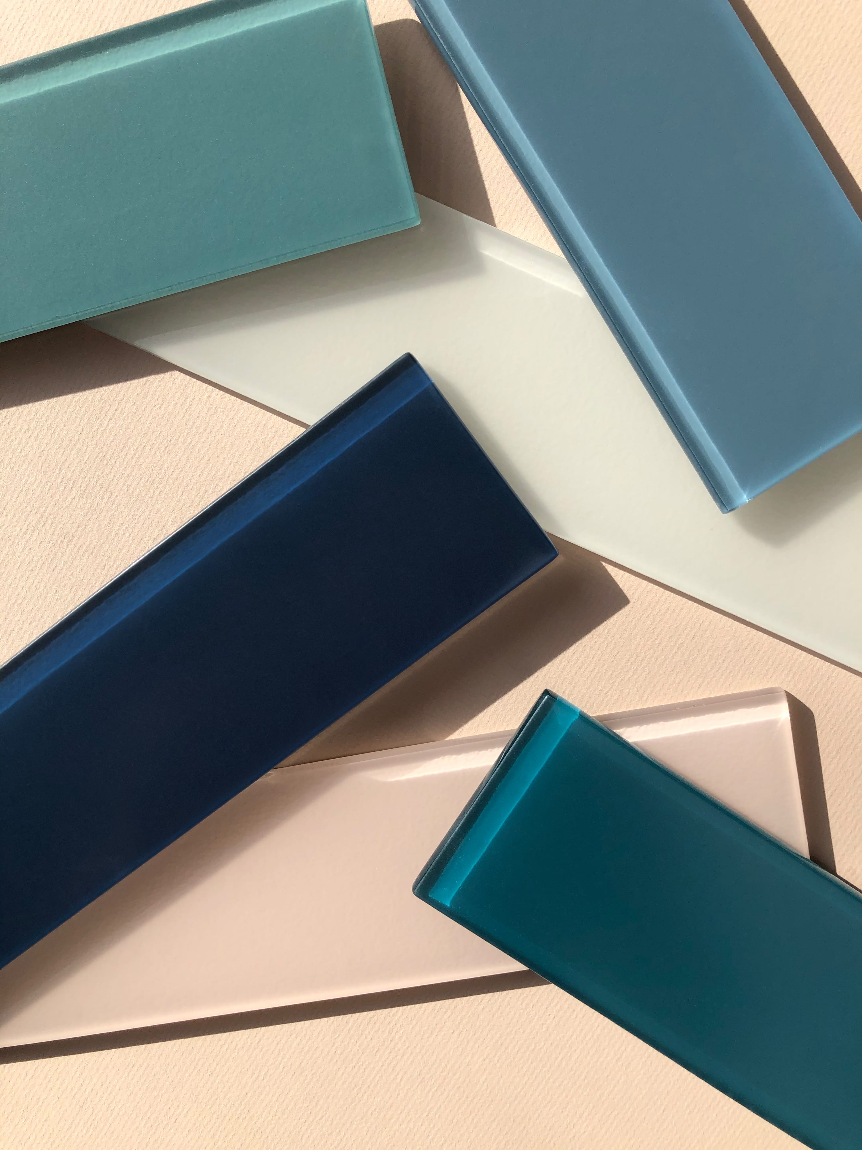 Quick Ship 3x12 Glass Tile in Blue Jay Matte