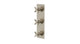 Flatiron Three Handle Wall Mount Shower Trim with Linear Cross Handles in Satin Nickel