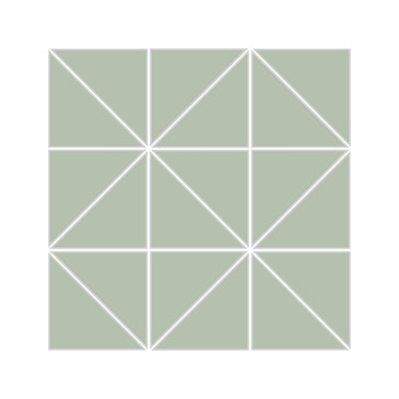 3" Triangle Sheeted - Quadrant Original Ceramic Mosaic Tile in Rosemary Matte