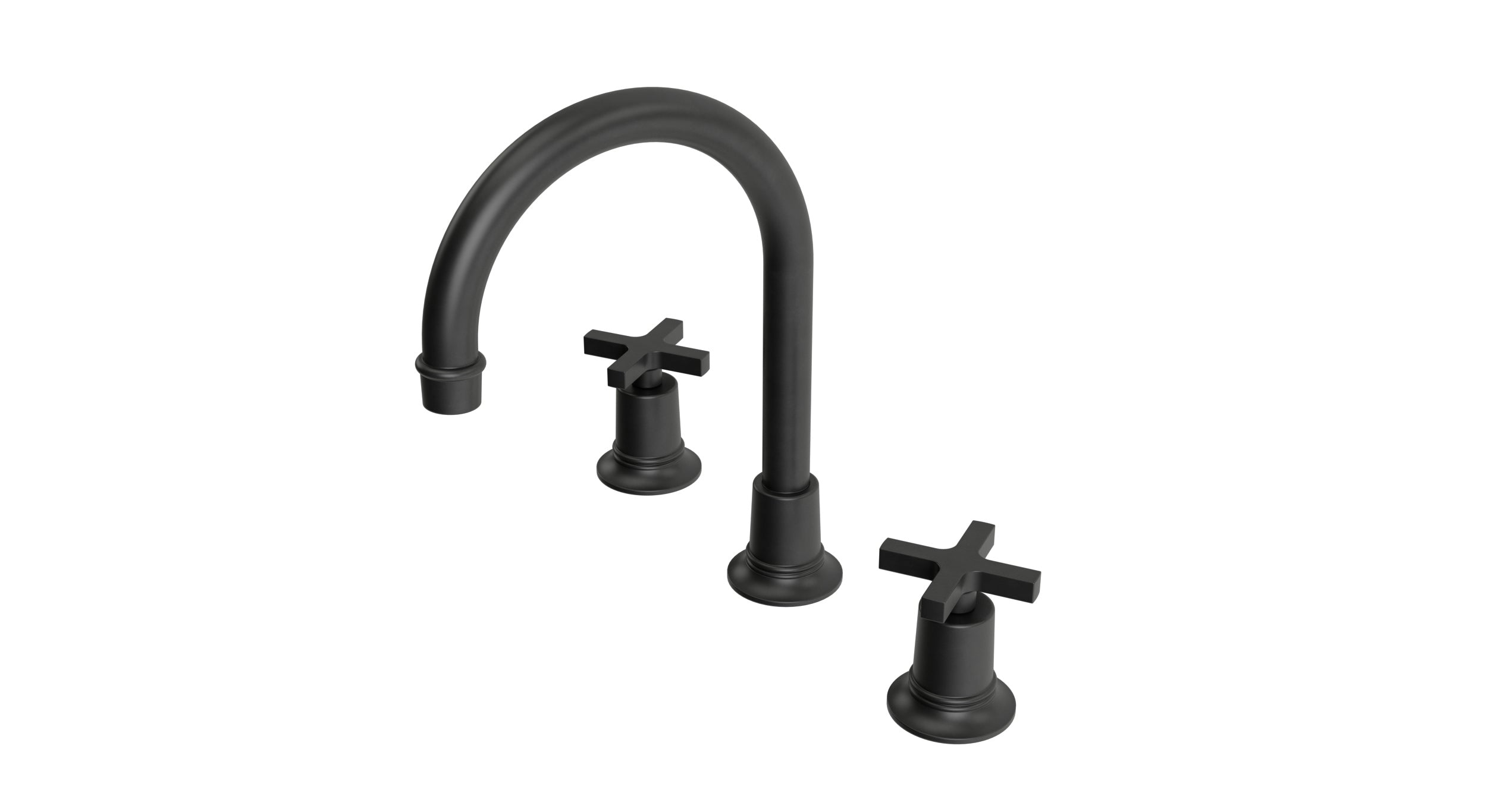 Emerson Two Handle Deck Mount Gooseneck Lavatory Faucet with Classic Cross Handles in Oil Rubbed Bronze