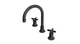 Emerson Two Handle Deck Mount Gooseneck Lavatory Faucet with Classic Cross Handles in Oil Rubbed Bronze