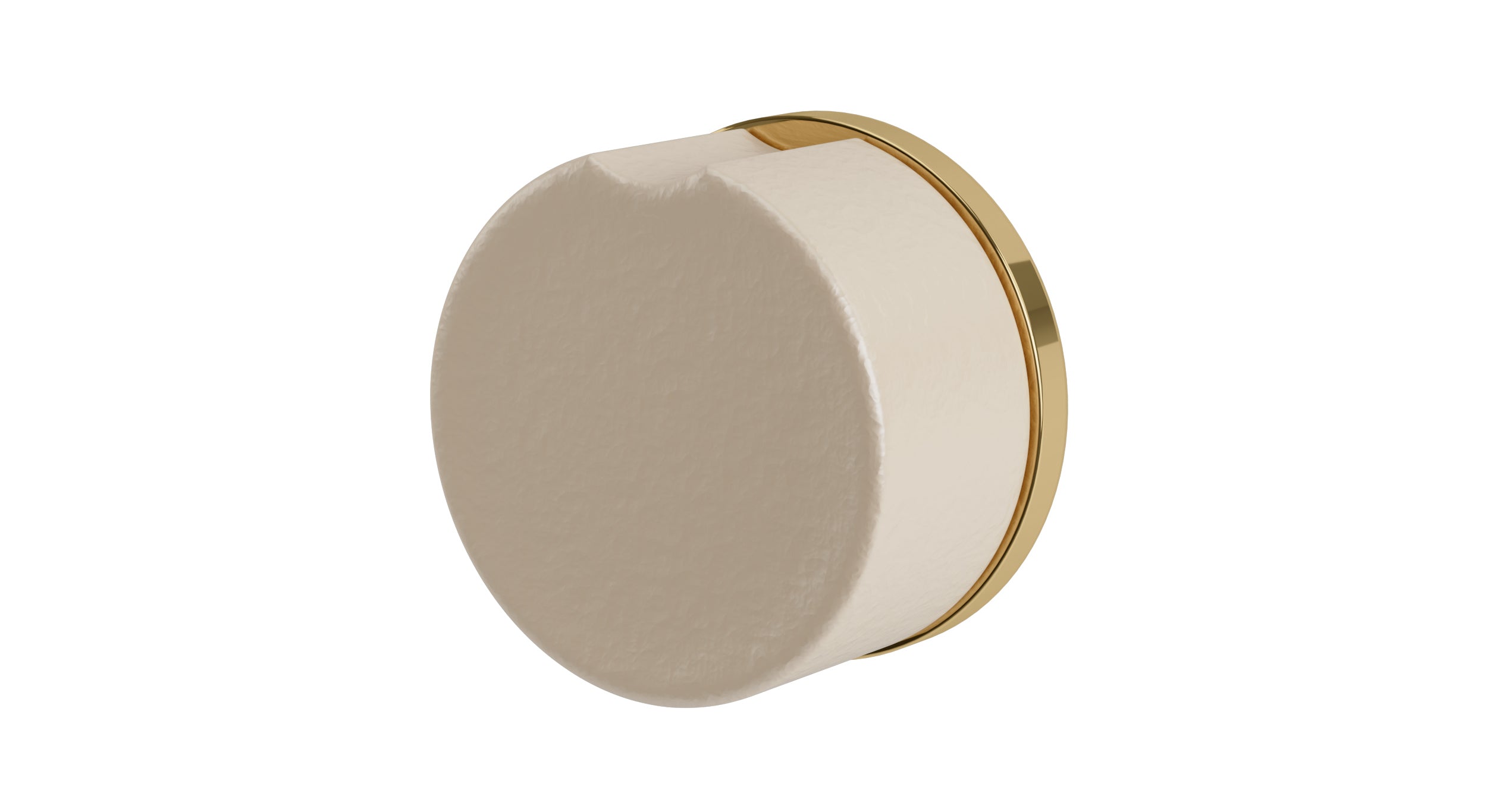 Foundry One Handle Wall Mount Diverter/Volume Control Shower Trim with Groove Ceramic Knob Handle in Polished Brass