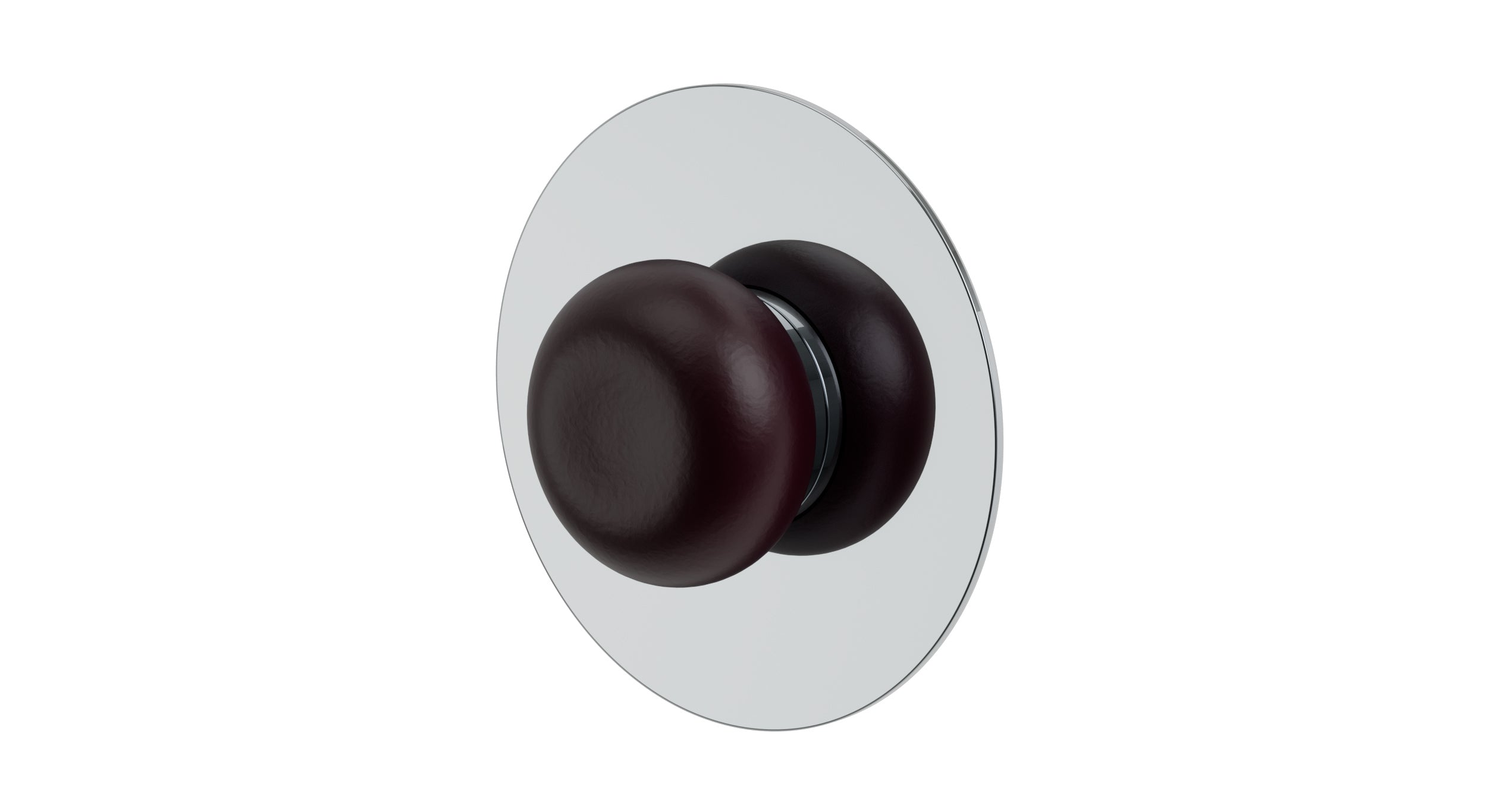 Foundry One Handle Wall Mount Shower Trim with Pebble Ceramic Knob Handle in Polished Chrome