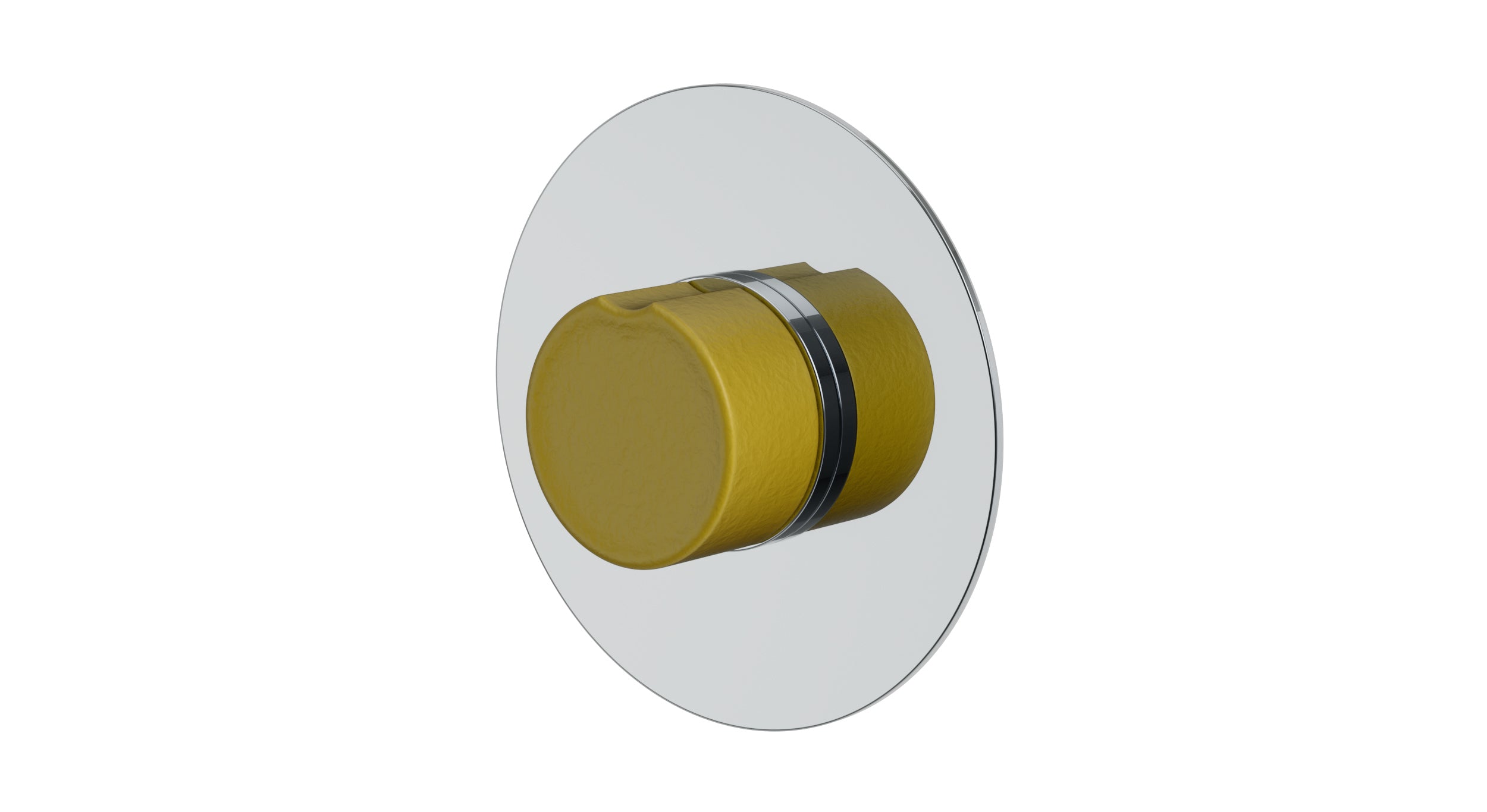 Foundry One Handle Wall Mount Shower Trim with Groove Ceramic Knob Handle in Polished Chrome