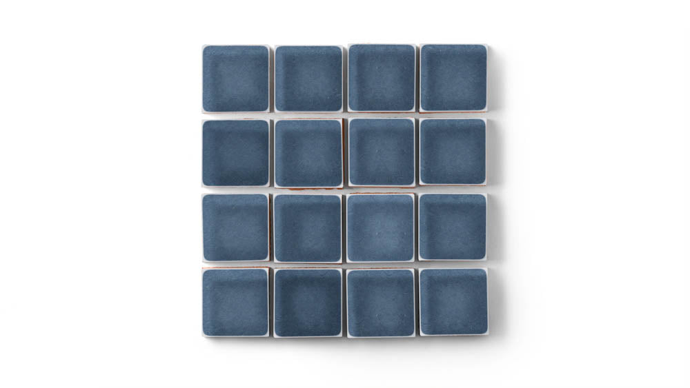 2x2 Straight Set Sheeted Original Ceramic Mosaic Tile in Slate Blue Gloss
