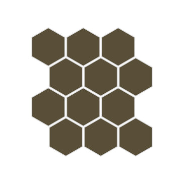 2" Hexagon Sheeted Original Ceramic Mosaic Tile in Bonsai Matte