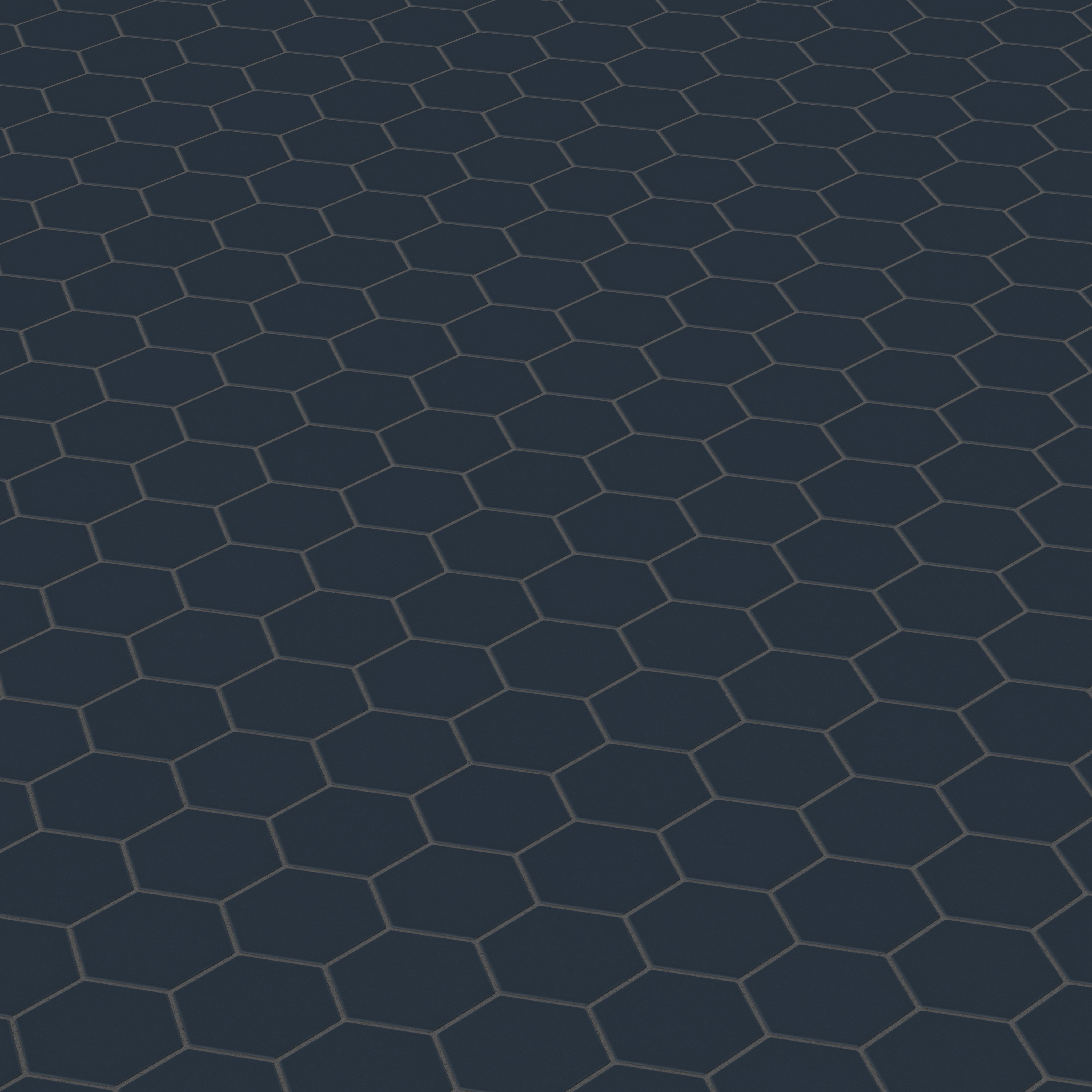 4" Hexagon Original Ceramic Tile in Navy Blue Matte