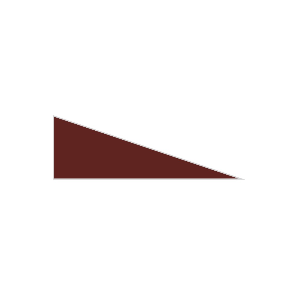 Right Scalene Triangle Original Ceramic Tile in Vintage Leather Gloss