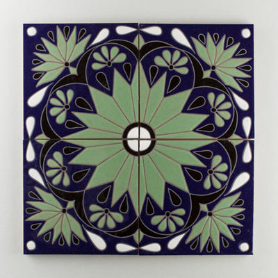 8x8 Handpainted Sample Ensenito  in Cool Motif