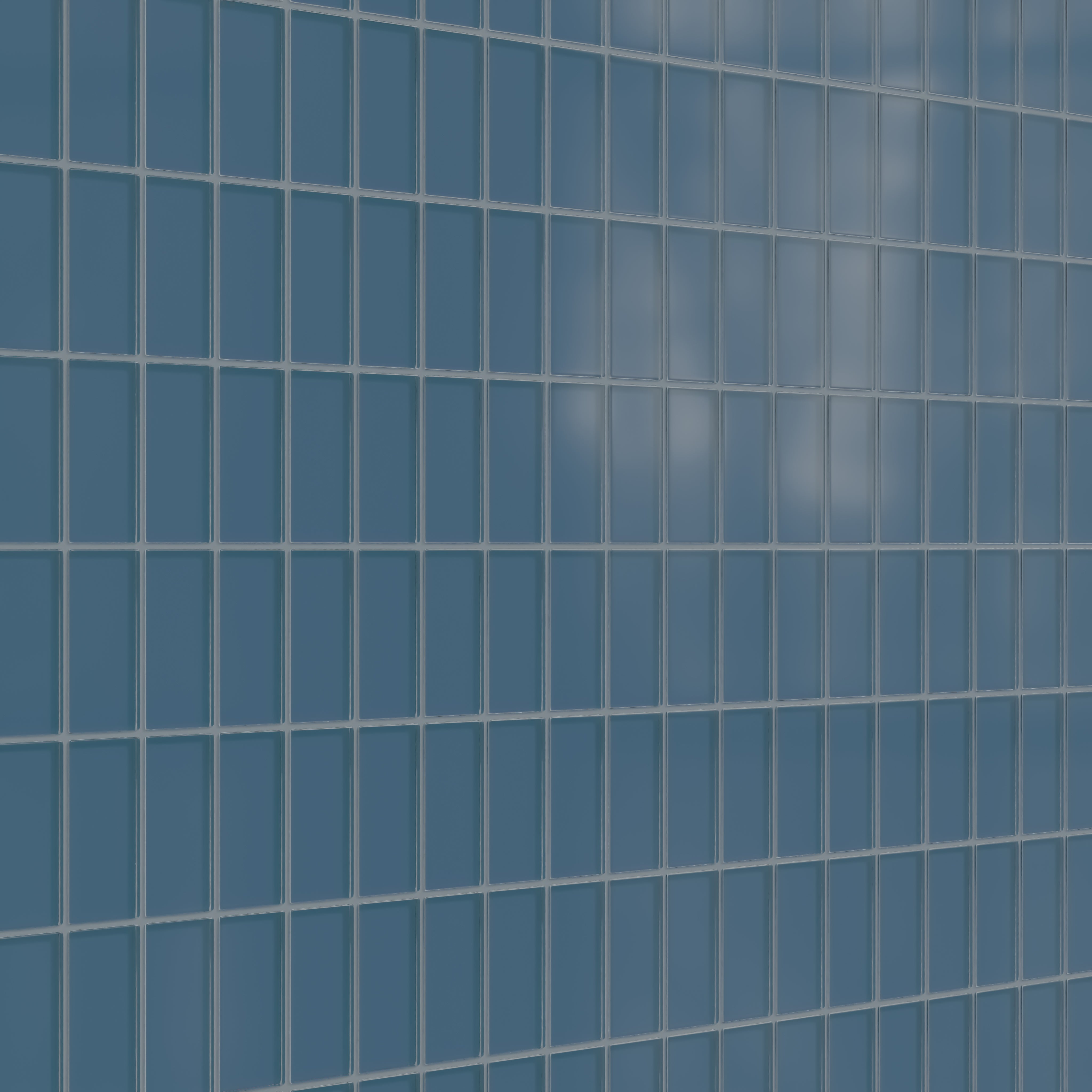 2x4 Straight Set Sheeted Glass Mosaic Tile in Blue Jay Matte