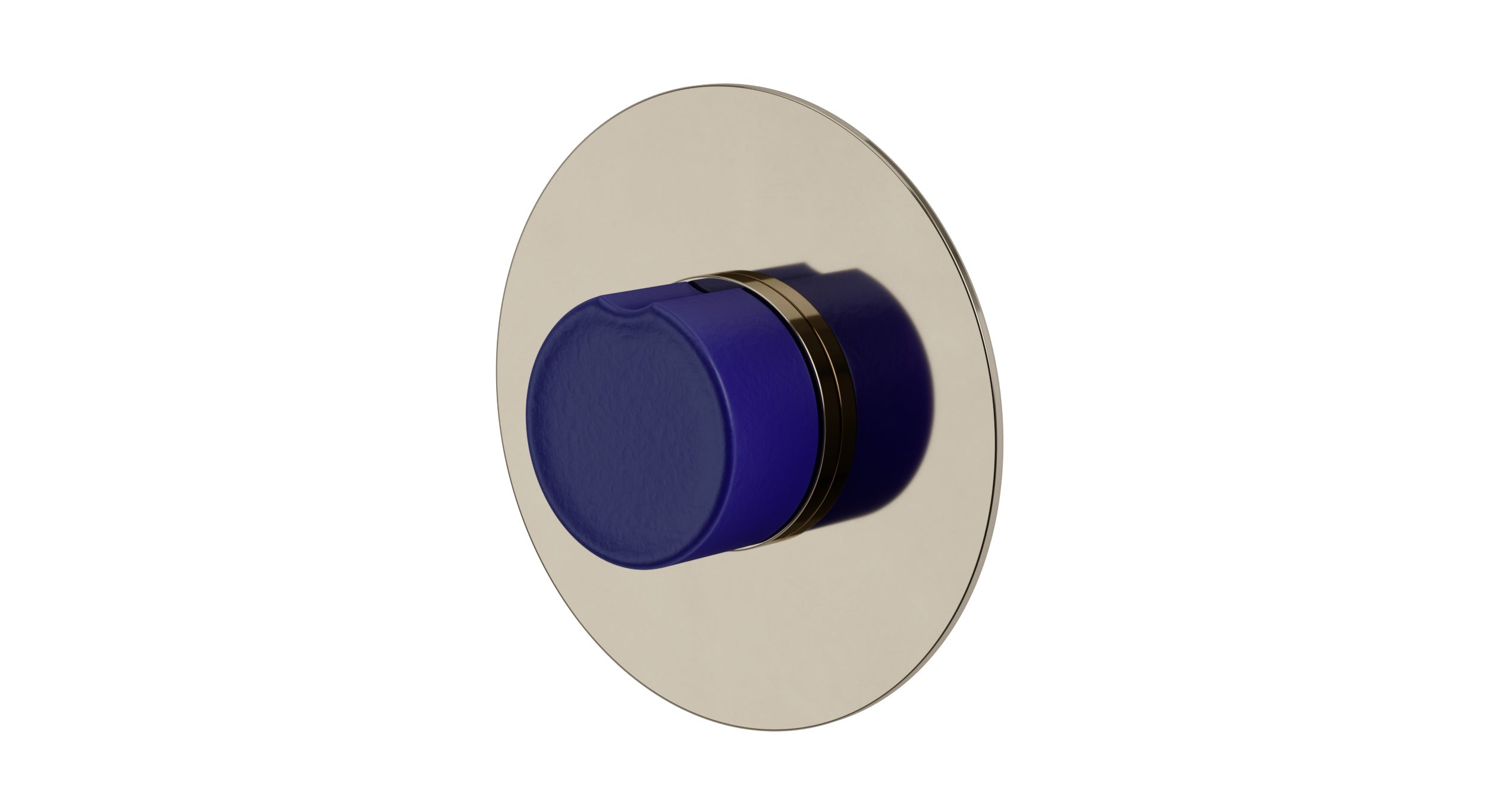 Foundry One Handle Wall Mount Shower Trim with Groove Ceramic Knob Handle in Polished Nickel