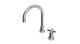 Emerson One Handle Deck Mount Gooseneck Lavatory Faucet with Classic Cross Handle in Satin Chrome
