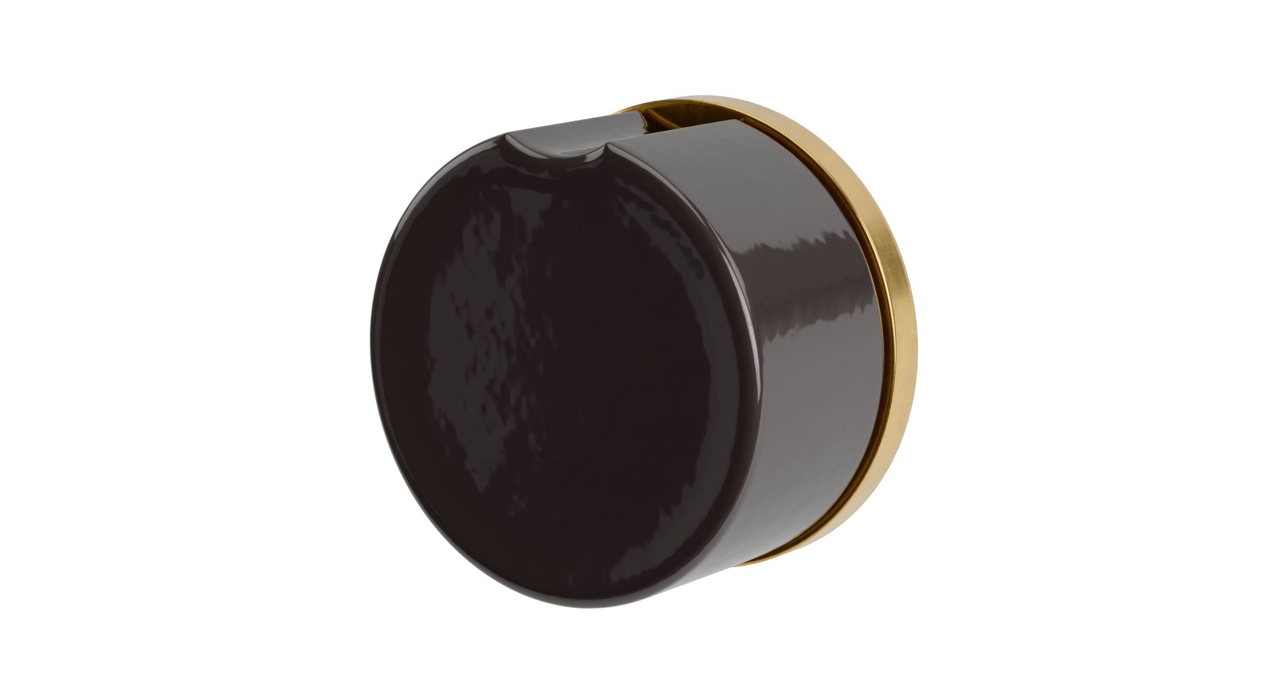 Foundry One Handle Wall Mount Diverter/Volume Control Shower Trim with Groove Ceramic Knob Handle in French Brass