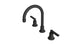 Emerson Two Handle Deck Mount Gooseneck Lavatory Faucet with Classic Lever Handles in Matte Black