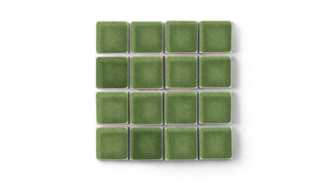 2x2 Straight Set Sheeted Original Ceramic Mosaic Tile in Kelp Gloss