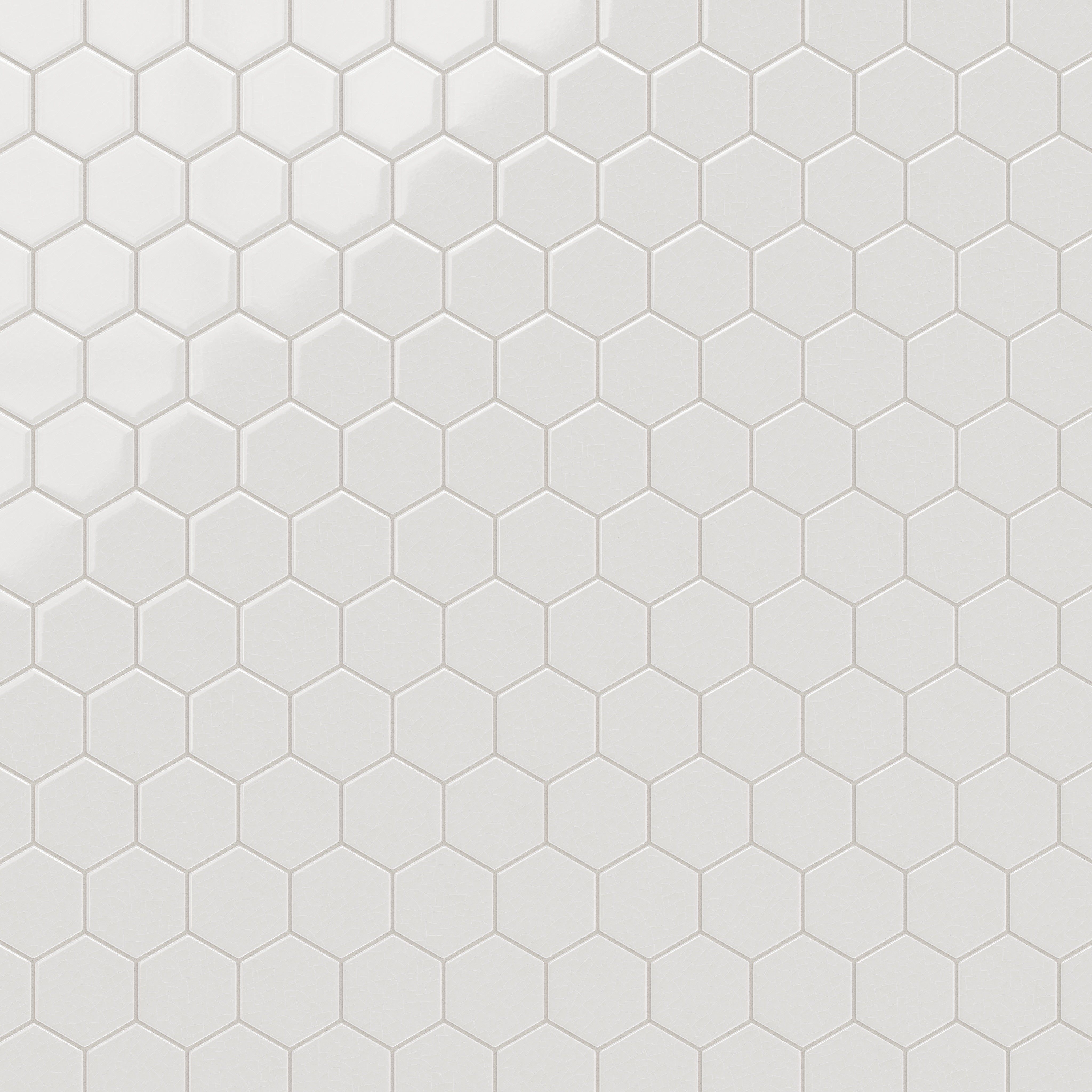 4" Hexagon Original Ceramic Tile in Frost Gloss