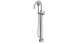 Emerson One Handle Floor Mount Gooseneck Bath Trim with Hand Shower and Classic Lever Handle in Satin Chrome