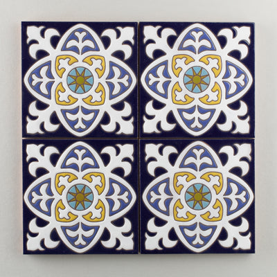 6x6 Handpainted Sample Braga  in Cool Motif