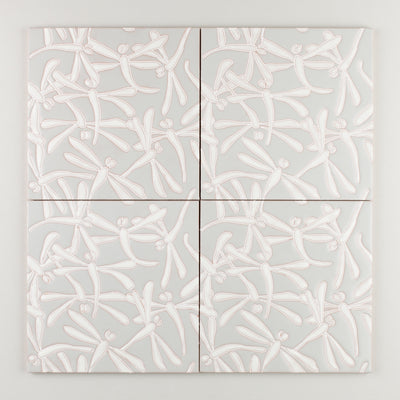 8x8 Handpainted Sample Dragonflies  in Neutral Motif